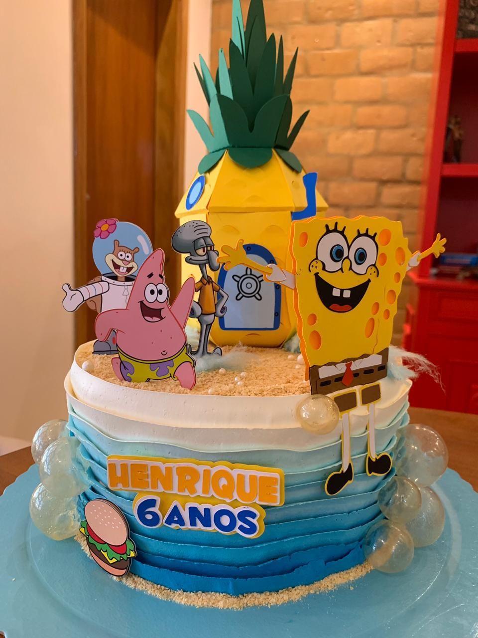Arquivo de Corte Topo de Bolo - Bob Esponja