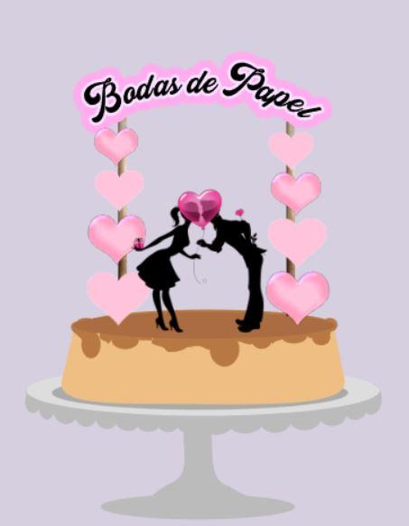 Arquivo de Corte Topo de Bolo - Bodas de Papel