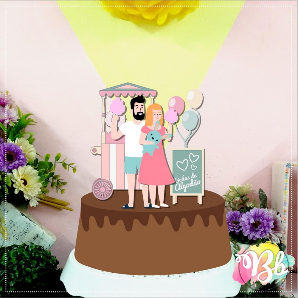 Arquivo de Corte Topo de Bolo - Bodas de Algodão