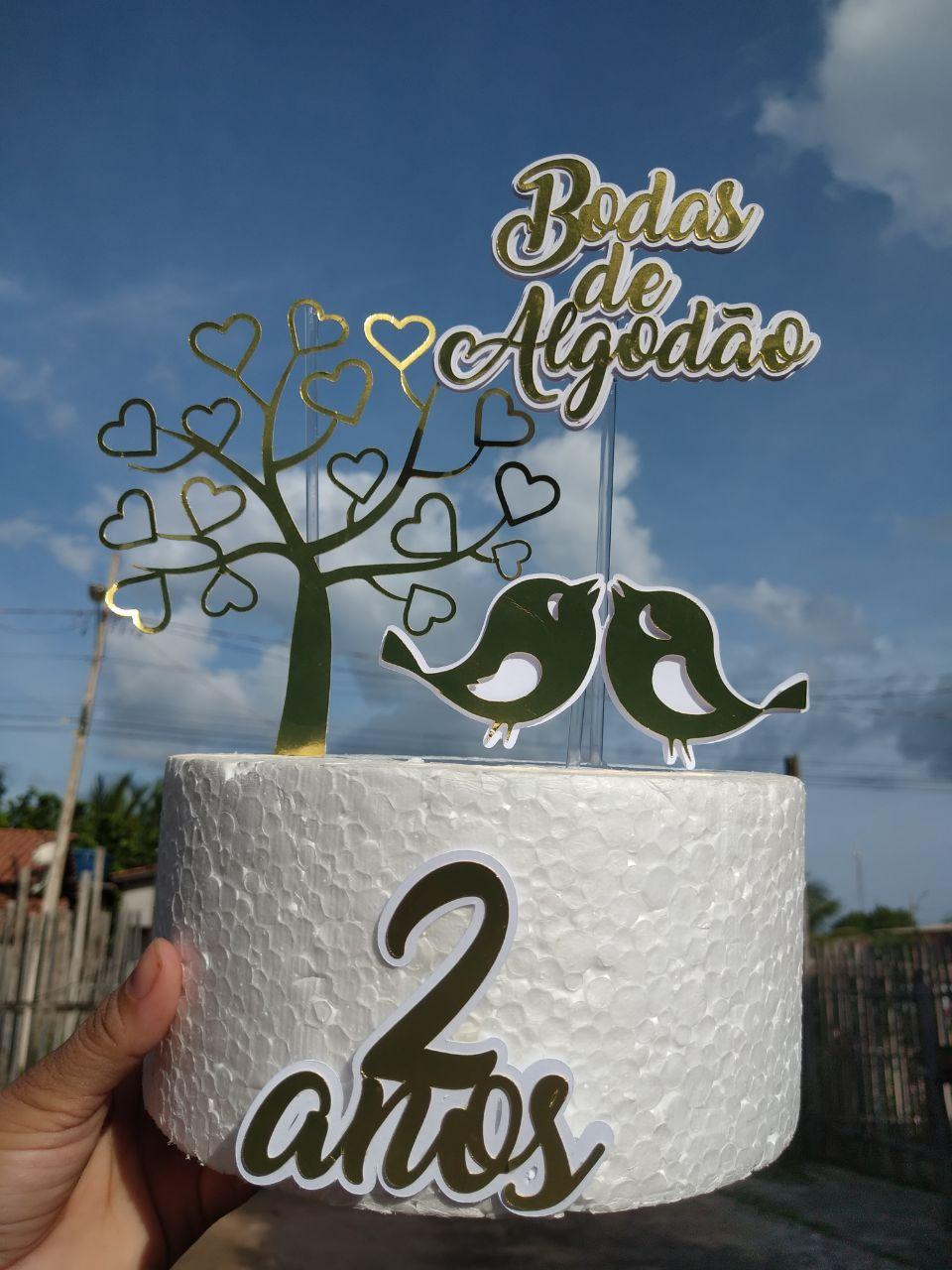 Arquivo de Corte Topo de Bolo - Bodas de Algodão