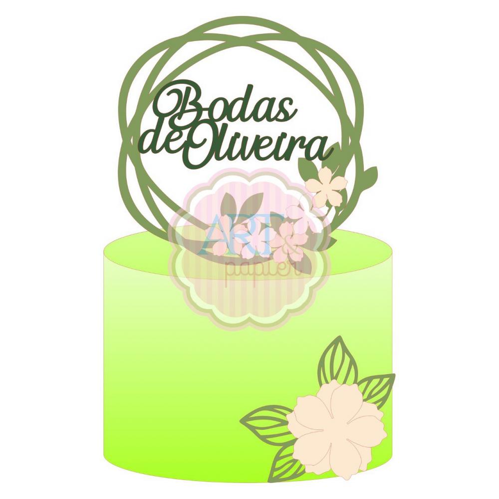 Arquivo de Corte Topo de Bolo - Bodas de Oliveira