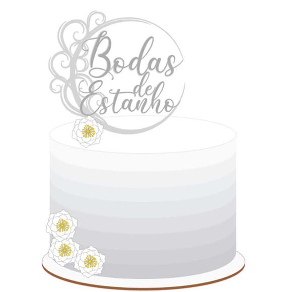Arquivo de Corte Topo de Bolo - Bodas de Estanho