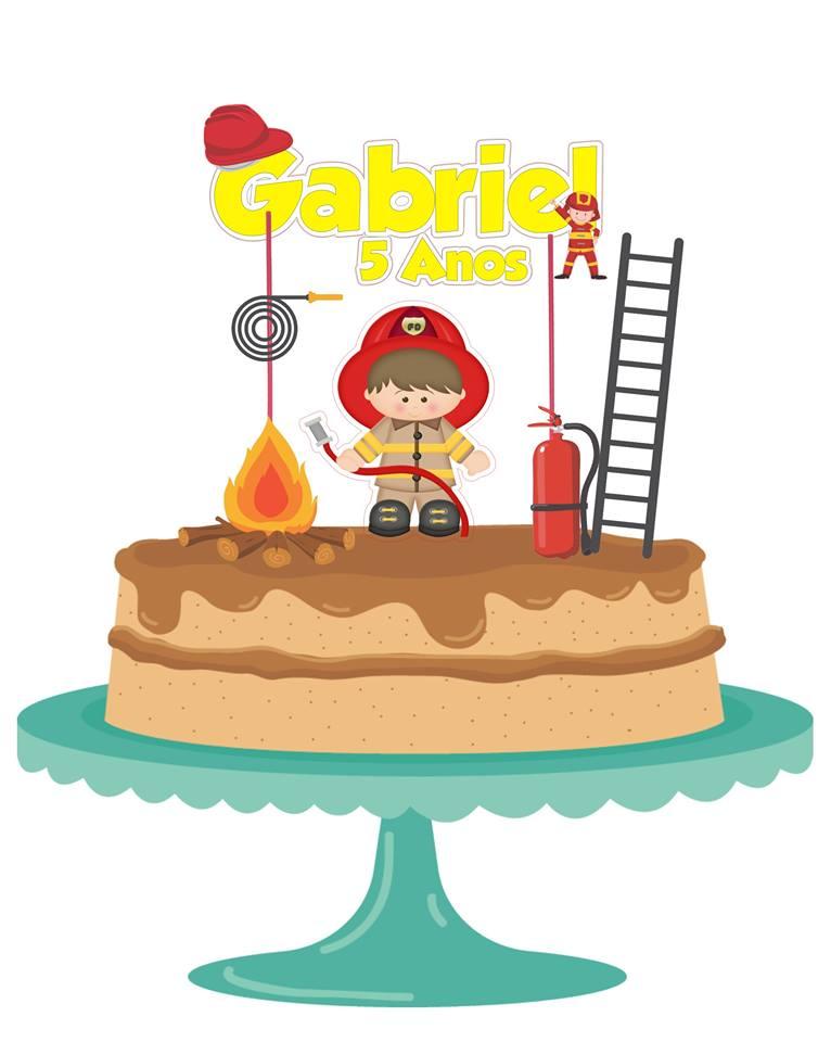 Arquivo de Corte Topo de Bolo - Bombeiro