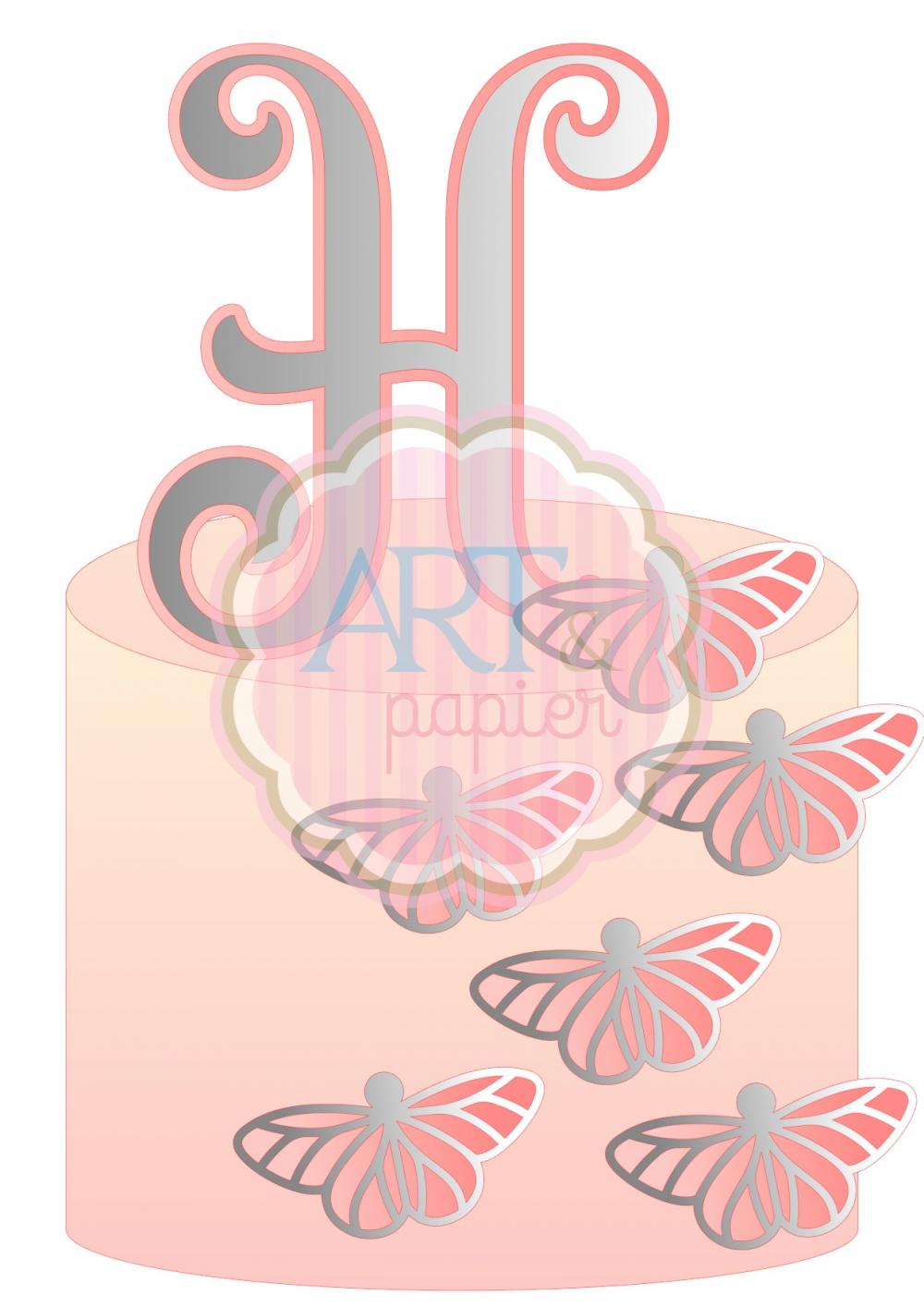 Arquivo de Corte Topo de Bolo - Borboletas