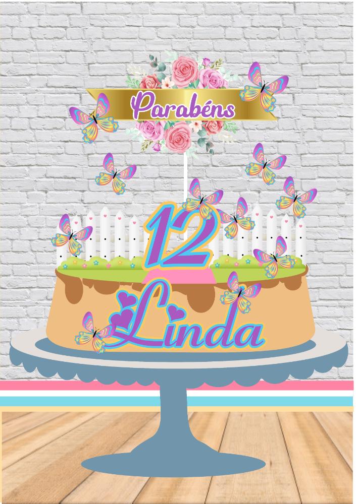 Arquivo de Corte Topo de Bolo - Borboletas