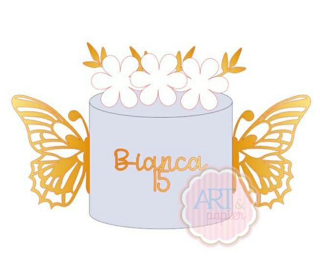 Arquivo de Corte Topo de Bolo - Borboletas