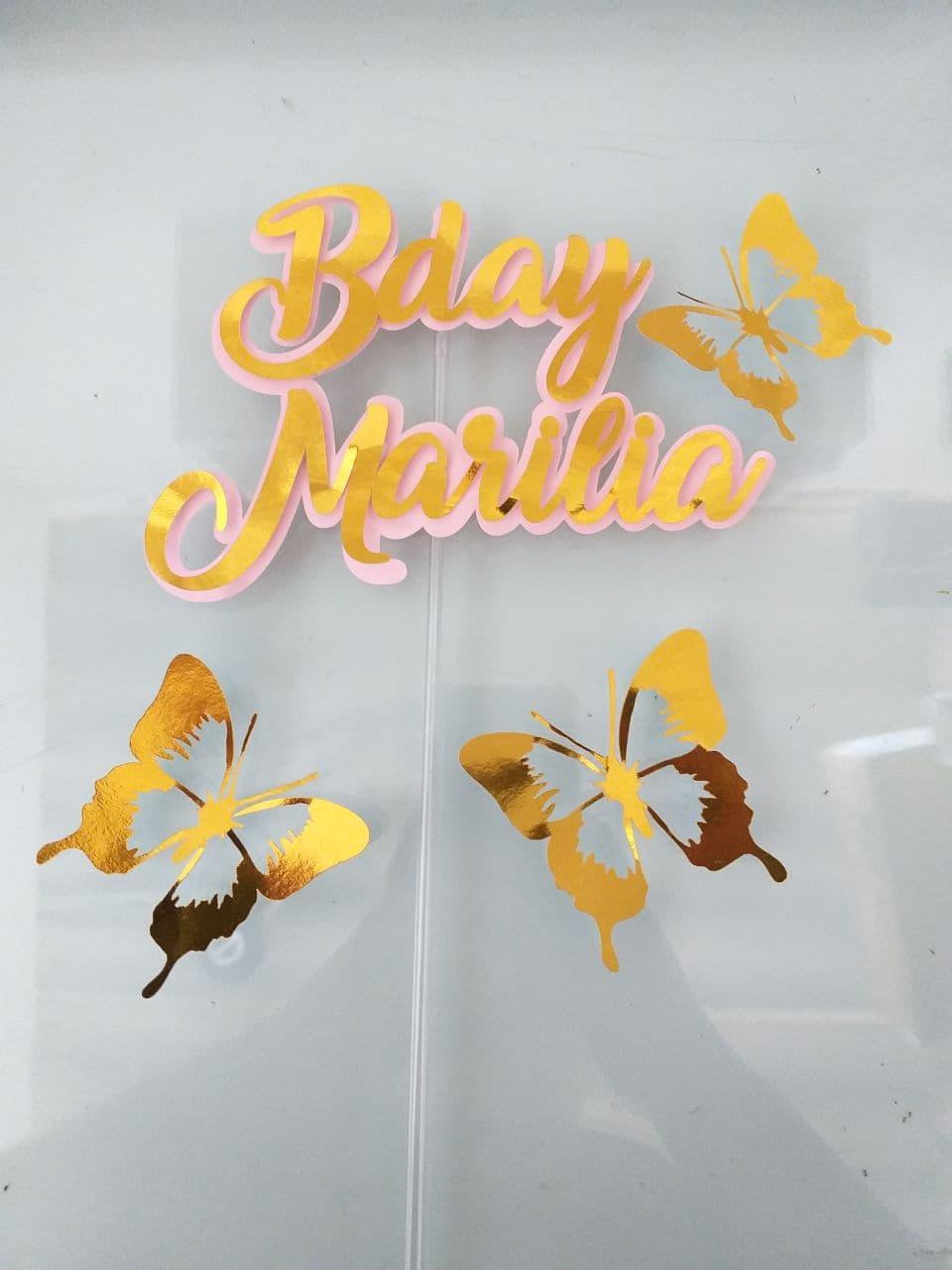 Arquivo de Corte Topo de Bolo - Borboletas