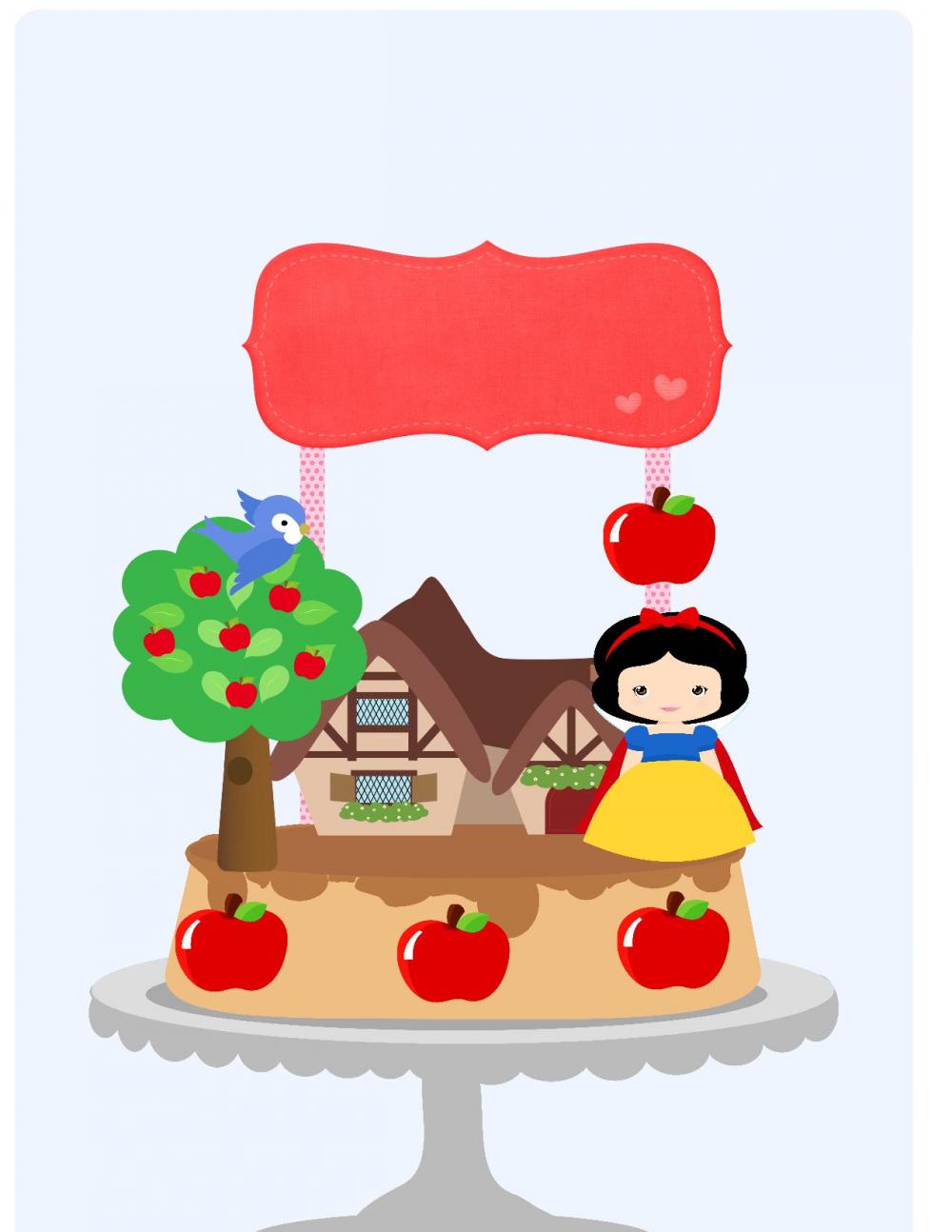 Arquivo de Corte Topo de Bolo - Branca de Neve