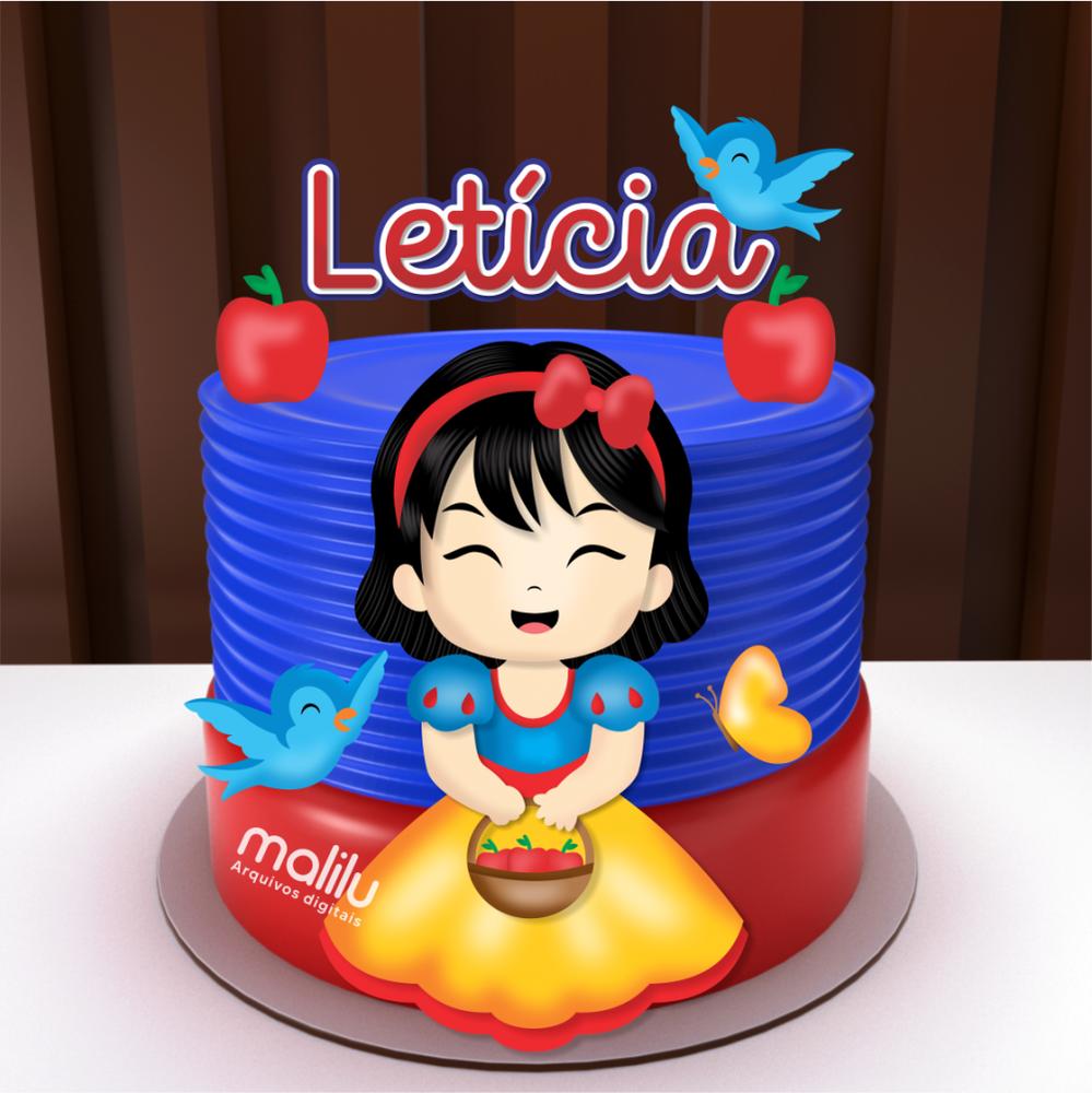 Arquivo de Corte Topo de Bolo - Branca de Neve
