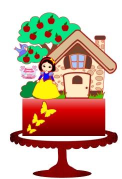 Arquivo de Corte Topo de Bolo - Branca de Neve