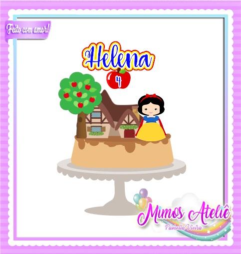 Arquivo de Corte Topo de Bolo - Branca de Neve