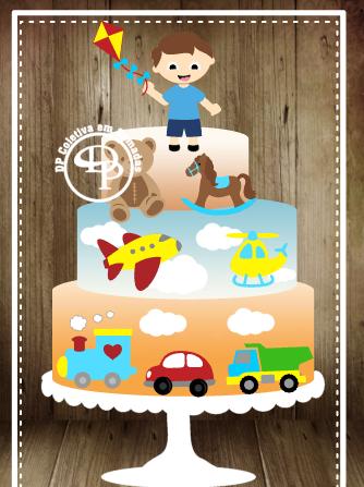 Arquivo de Corte Topo de Bolo - Brinquedos