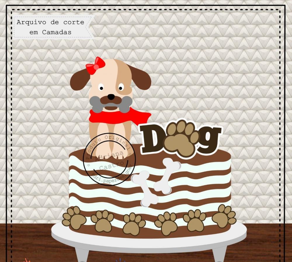 Arquivo de Corte Topo de Bolo - Cachorro