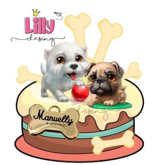 Arquivo de Corte Topo de Bolo - Cachorro