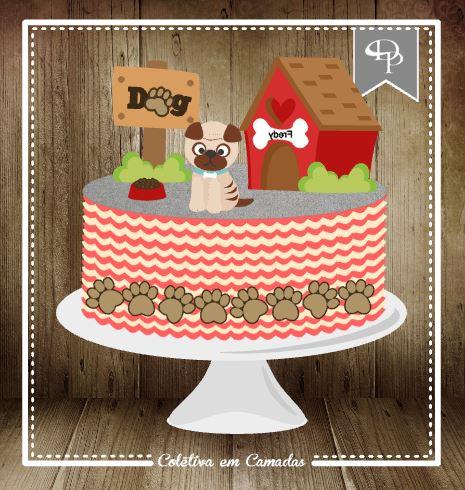 Arquivo de Corte Topo de Bolo - Cachorro