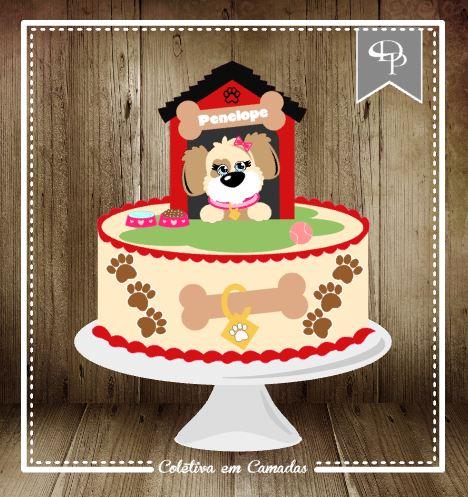 Arquivo de Corte Topo de Bolo - Cachorro