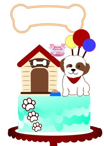 Arquivo de Corte Topo de Bolo - Cachorro
