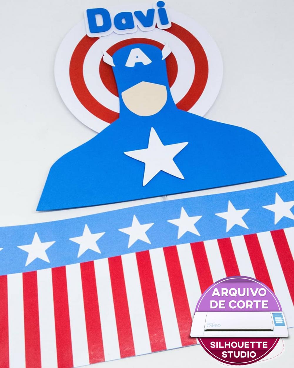 Arquivo de Corte Topo de Bolo - Capitão América