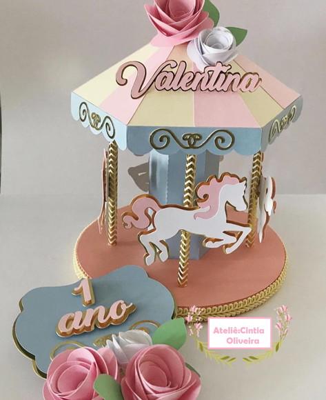 Arquivo de Corte Topo de Bolo - Carrossel