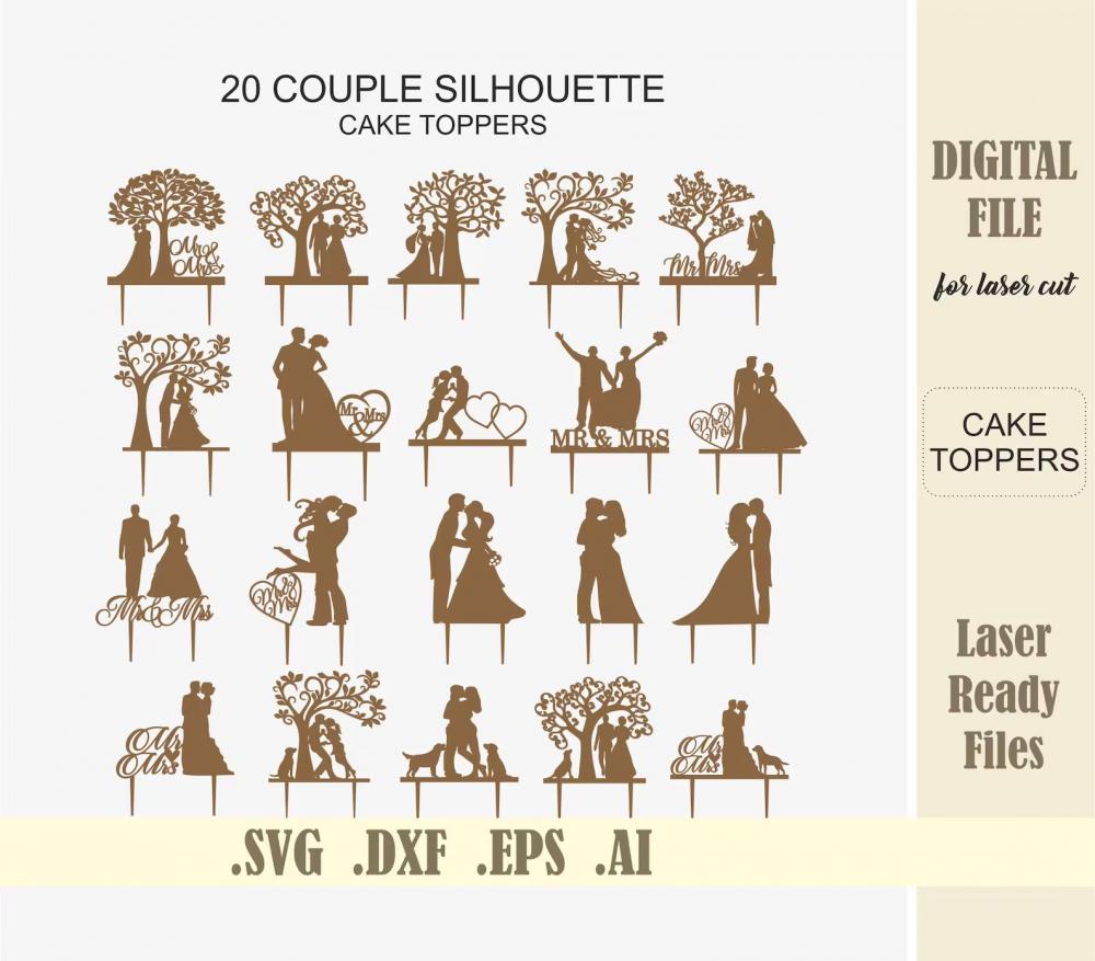 Arquivo de Corte Topo de Bolo - Casamento