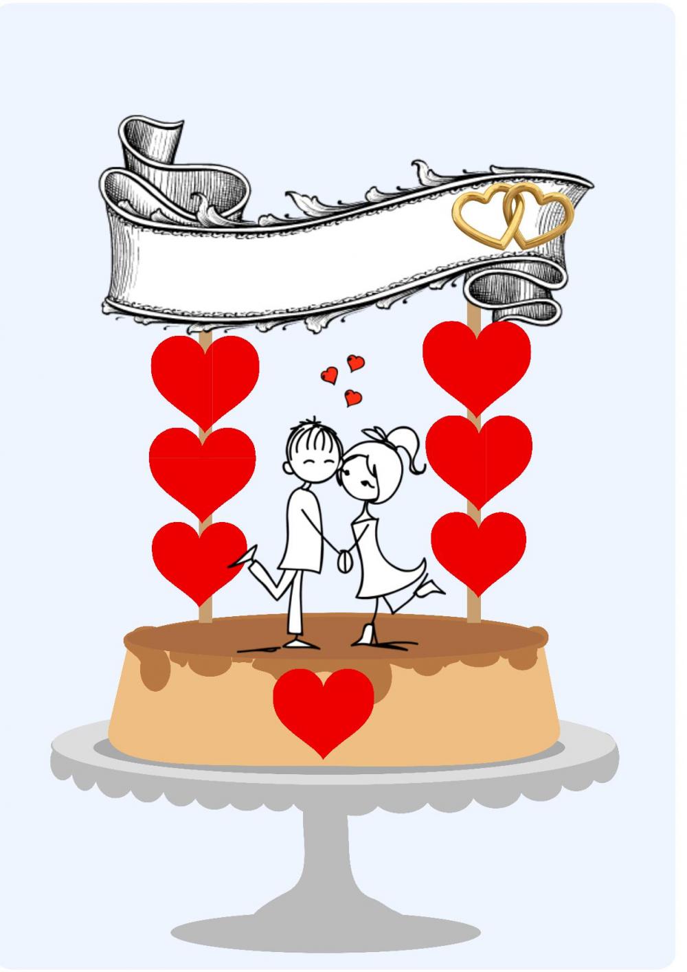 Arquivo de Corte Topo de Bolo - Casamento