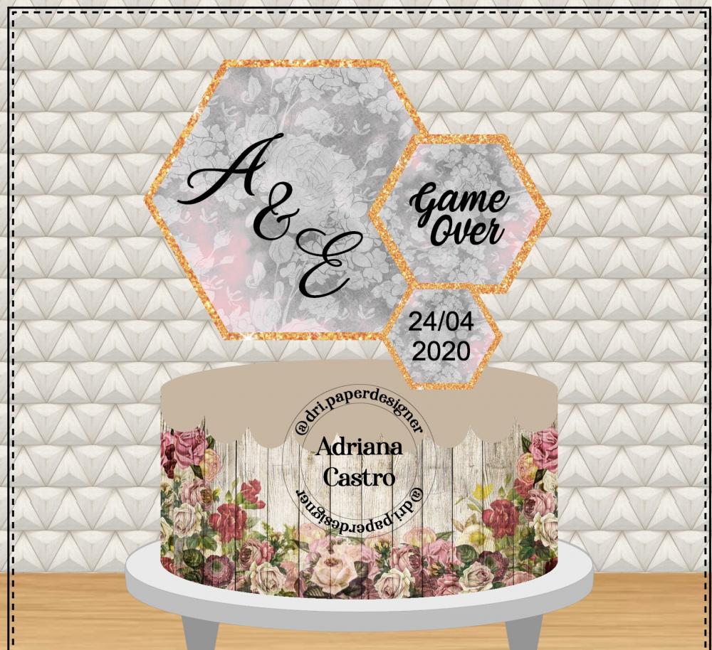 Arquivo de Corte Topo de Bolo - Casamento