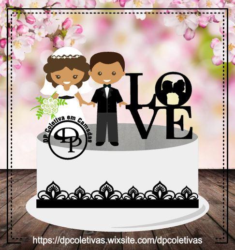Arquivo de Corte Topo de Bolo - Casamento