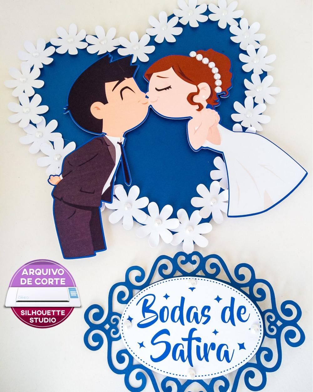 Arquivo de Corte Topo de Bolo - Casamento