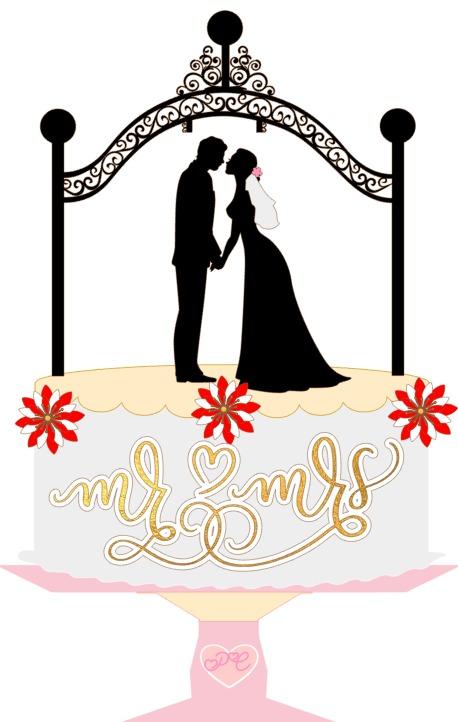 Arquivo de Corte Topo de Bolo - Casamento