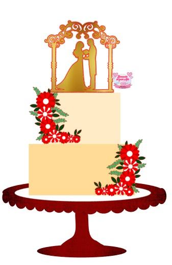 Arquivo de Corte Topo de Bolo - Casamento