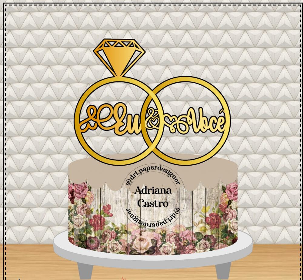 Arquivo de Corte Topo de Bolo - Casamento