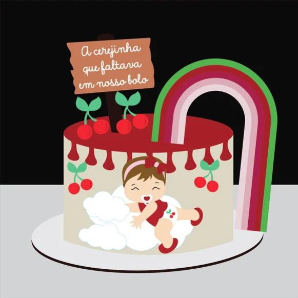 Arquivo de Corte Topo de Bolo - Cereja