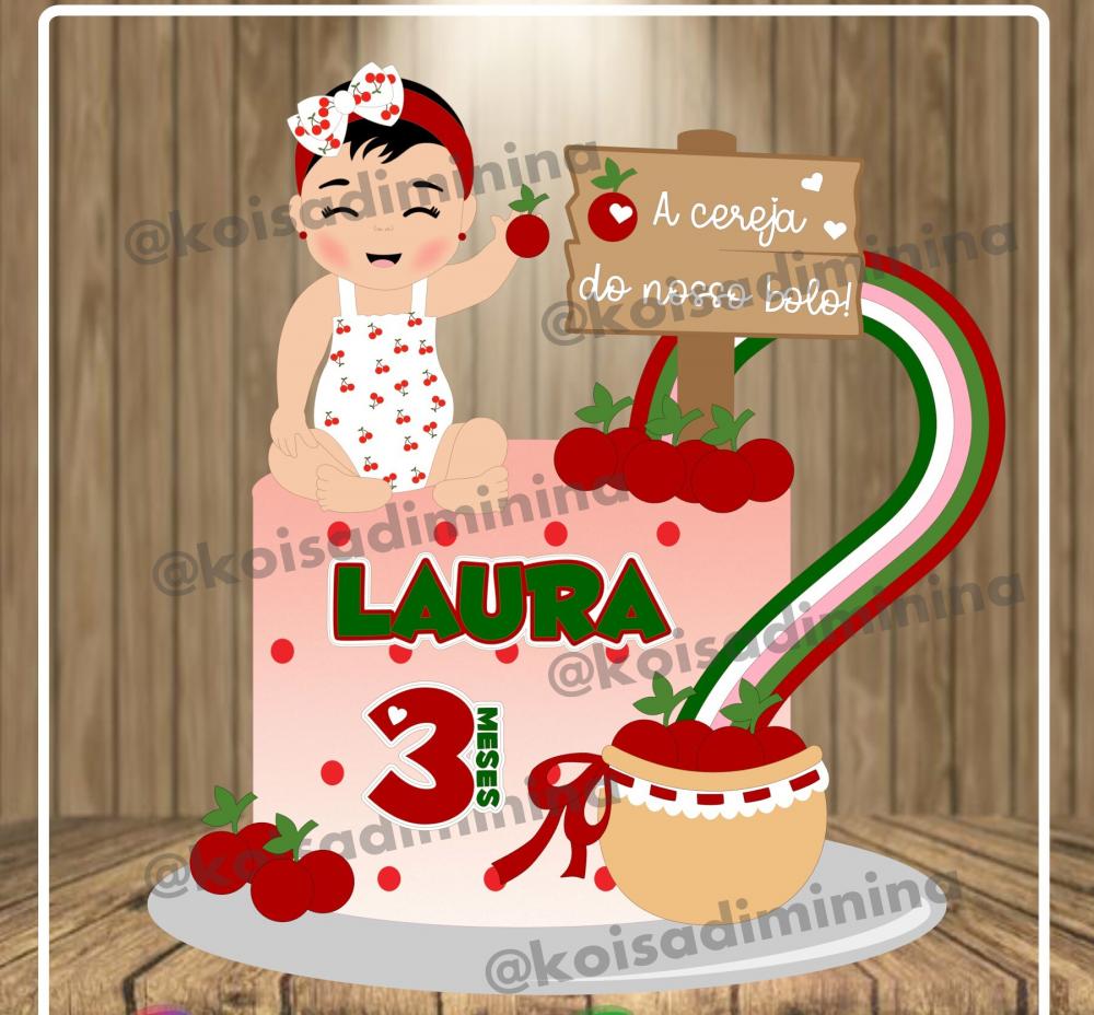 Arquivo de Corte Topo de Bolo - Cereja