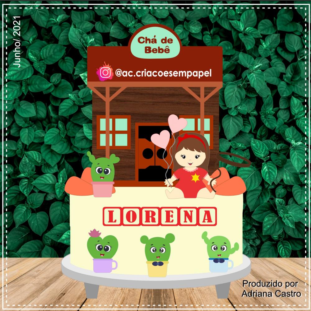 Arquivo de Corte Topo de Bolo - Chá de Bebê