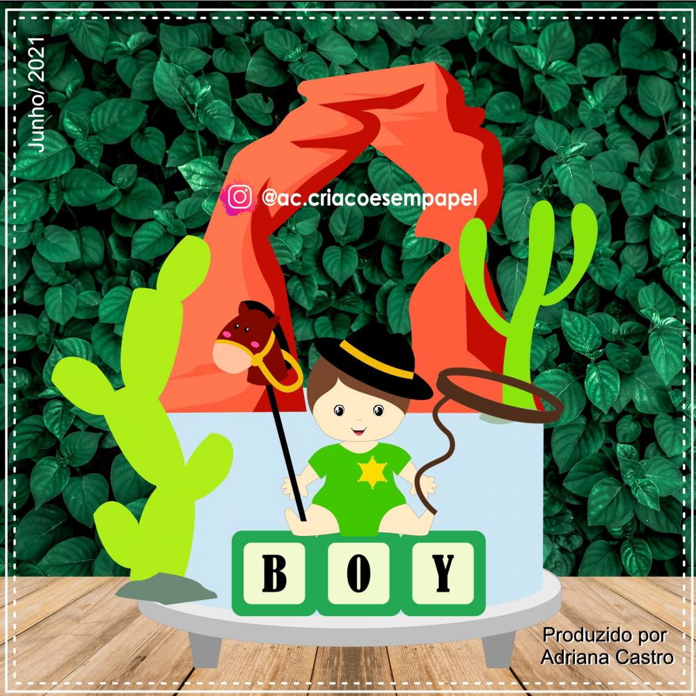 Arquivo de Corte Topo de Bolo - Chá de Bebê