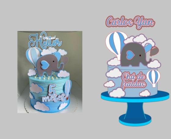 Arquivo de Corte Topo de Bolo - Chá de Fraldas