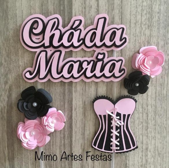 Arquivo de Corte Topo de Bolo - Chá de Lingerie