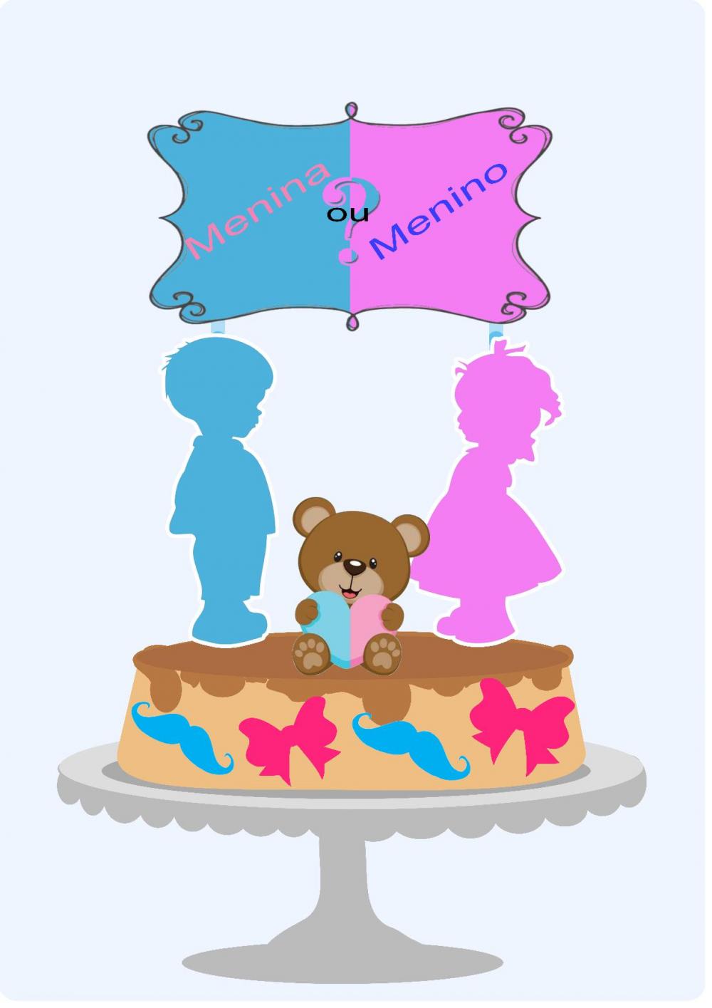 Arquivo de Corte Topo de Bolo - Chá Revelação