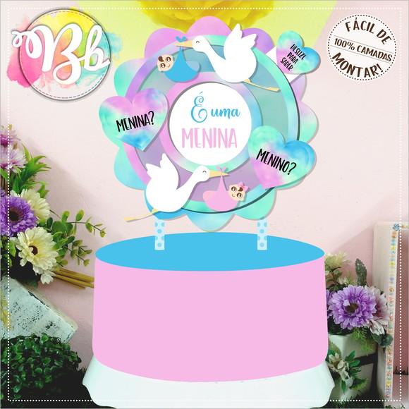 Arquivo de Corte Topo de Bolo - Chá Revelação