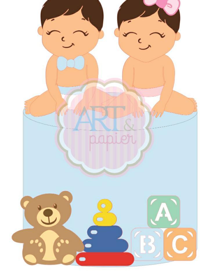 Arquivo de Corte Topo de Bolo - Chá Revelação