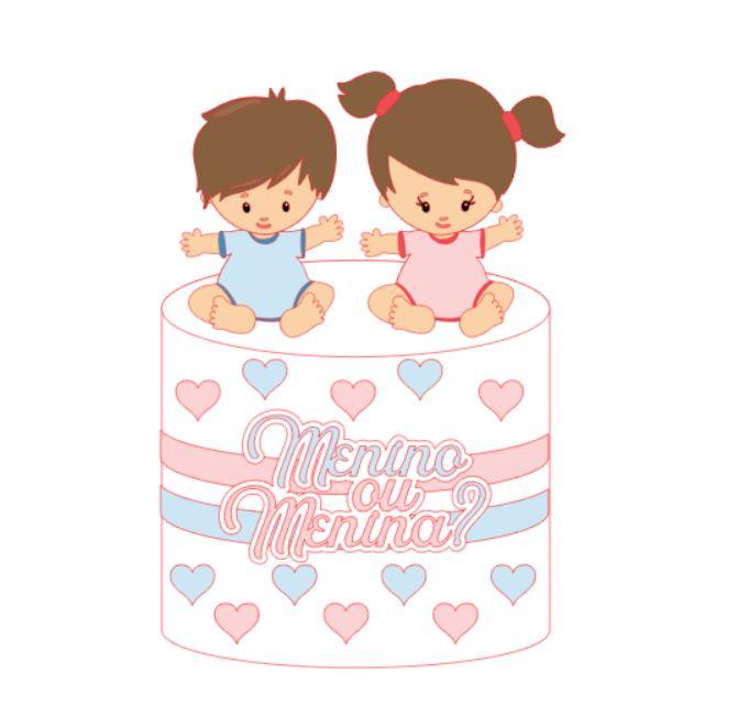 Arquivo de Corte Topo de Bolo - Chá Revelação