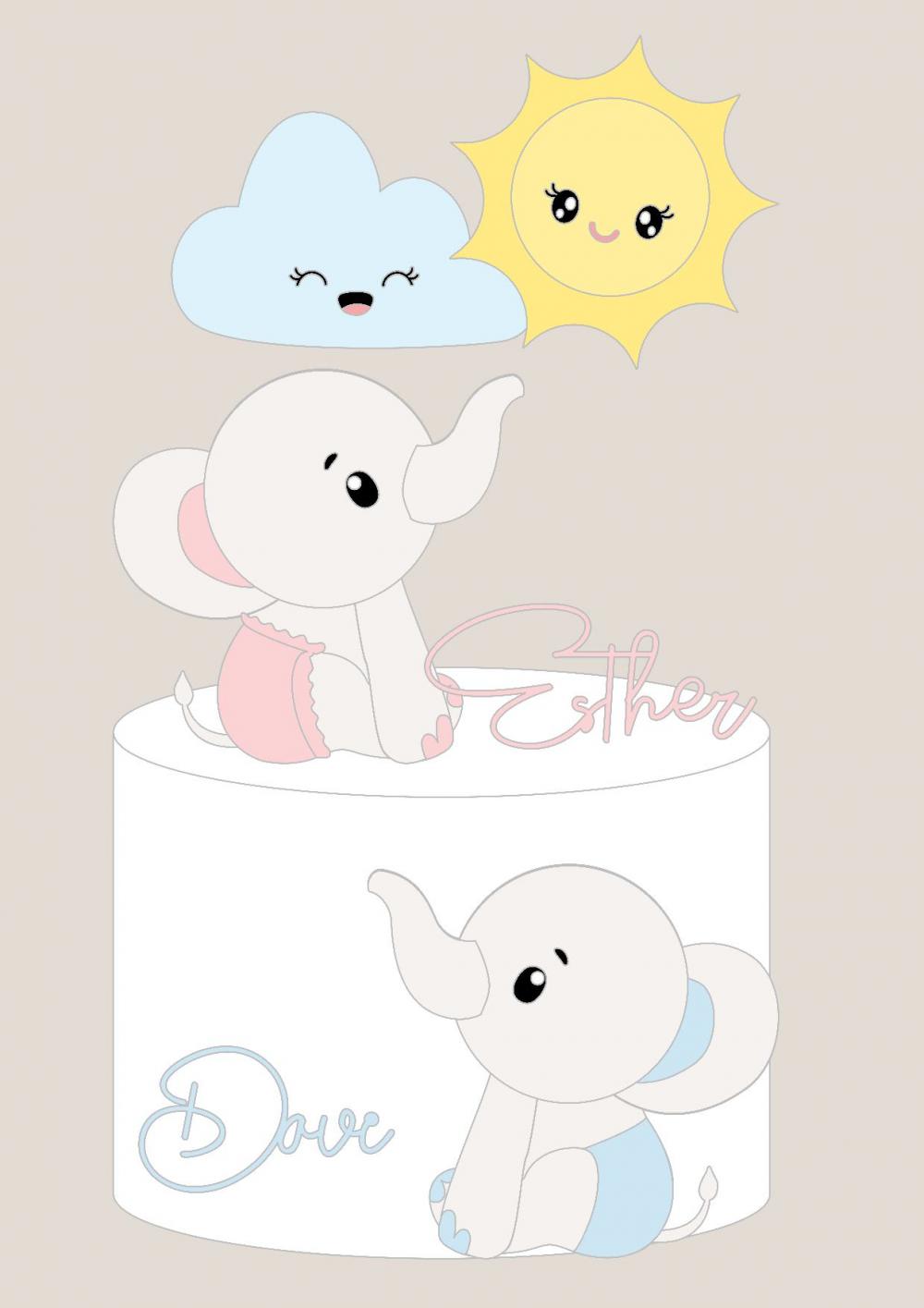 Arquivo de Corte Topo de Bolo - Chá Revelação