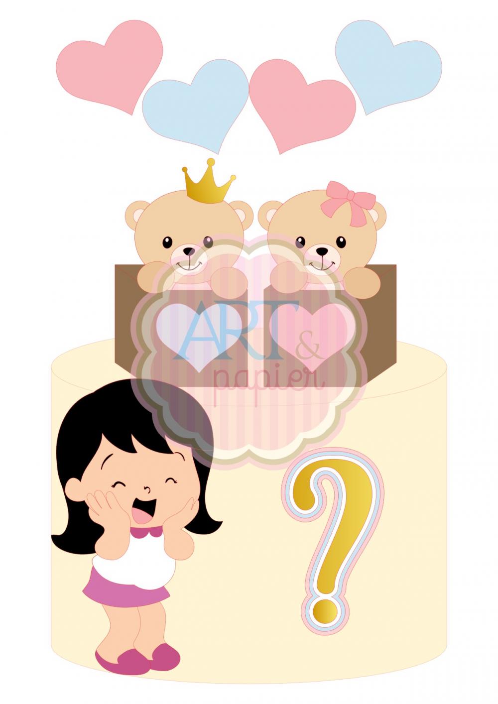 Arquivo de Corte Topo de Bolo - Chá Revelação