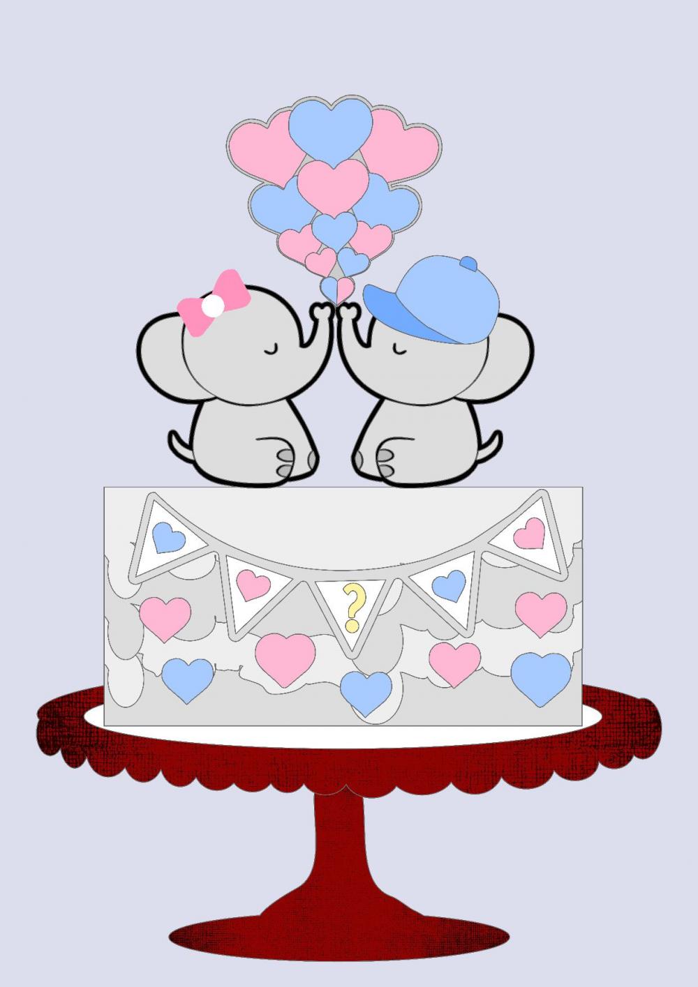 Arquivo de Corte Topo de Bolo - Chá Revelação