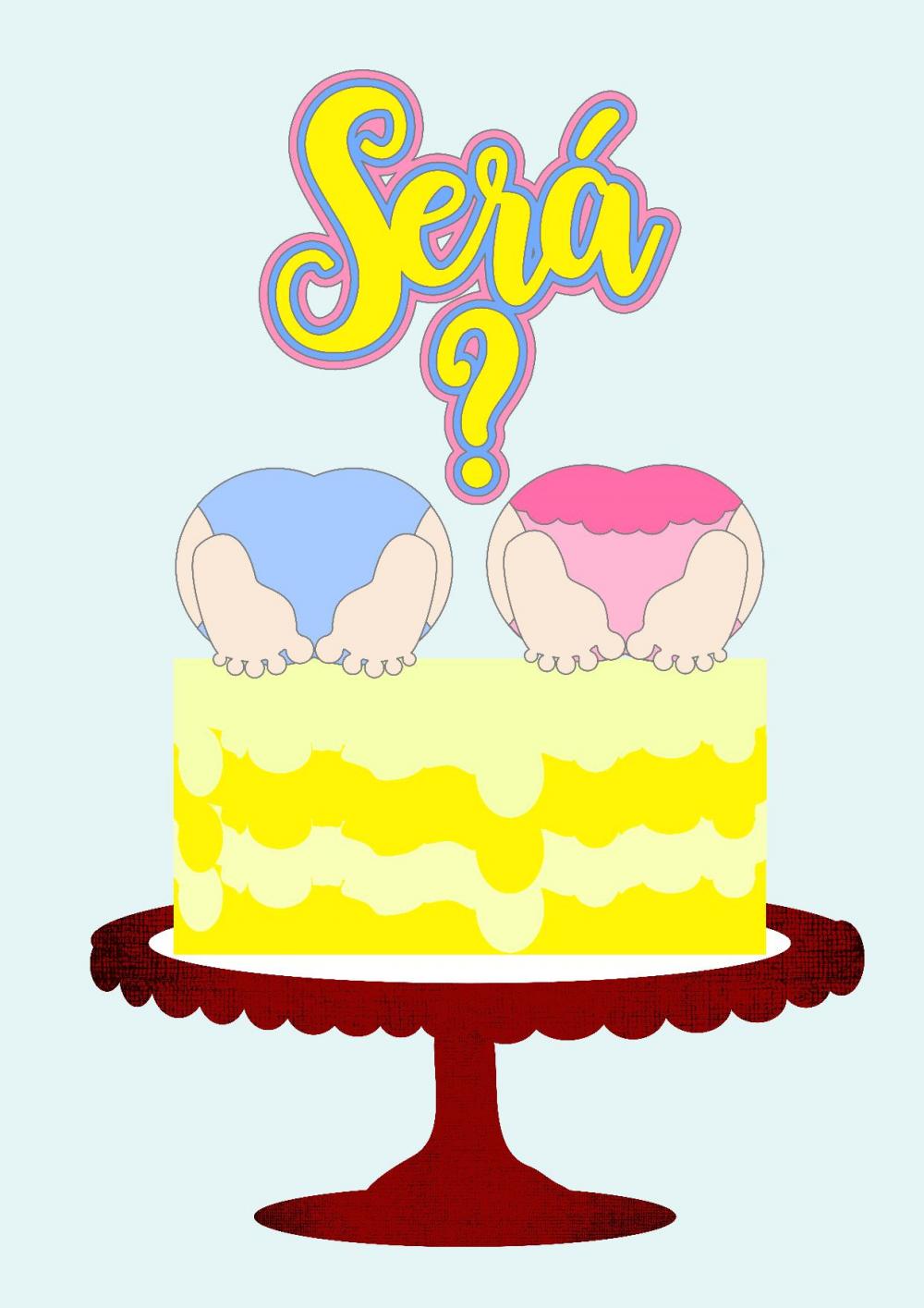 Arquivo de Corte Topo de Bolo - Chá Revelação