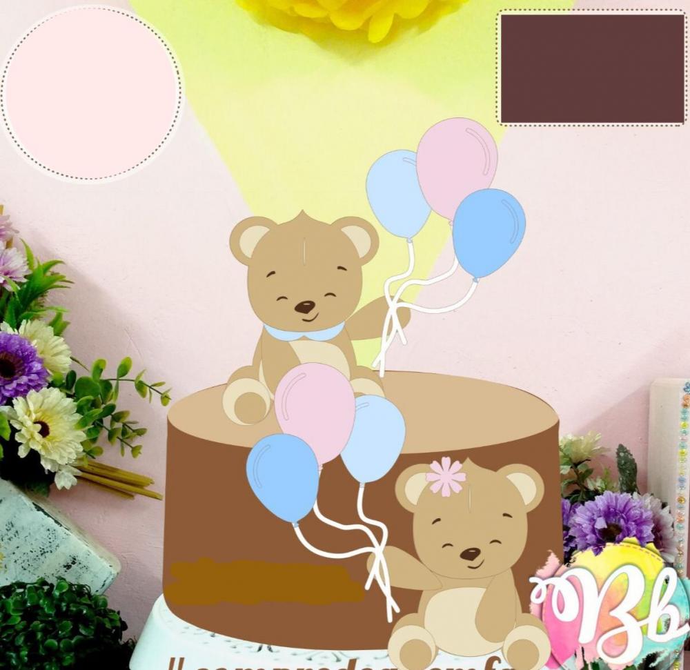 Arquivo de Corte Topo de Bolo - Chá Revelação