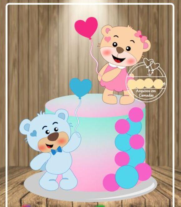 Arquivo de Corte Topo de Bolo - Chá Revelação