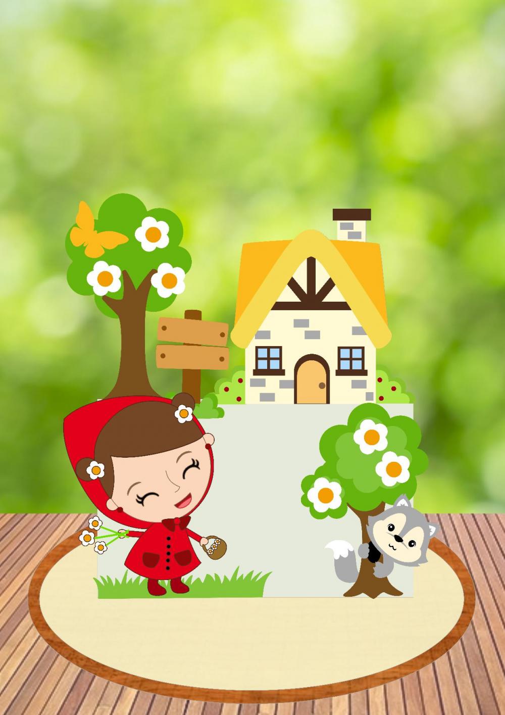 Arquivo de Corte Topo de Bolo - Chapeuzinho Vermelho