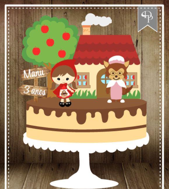 Arquivo de Corte Topo de Bolo - Chapeuzinho Vermelho