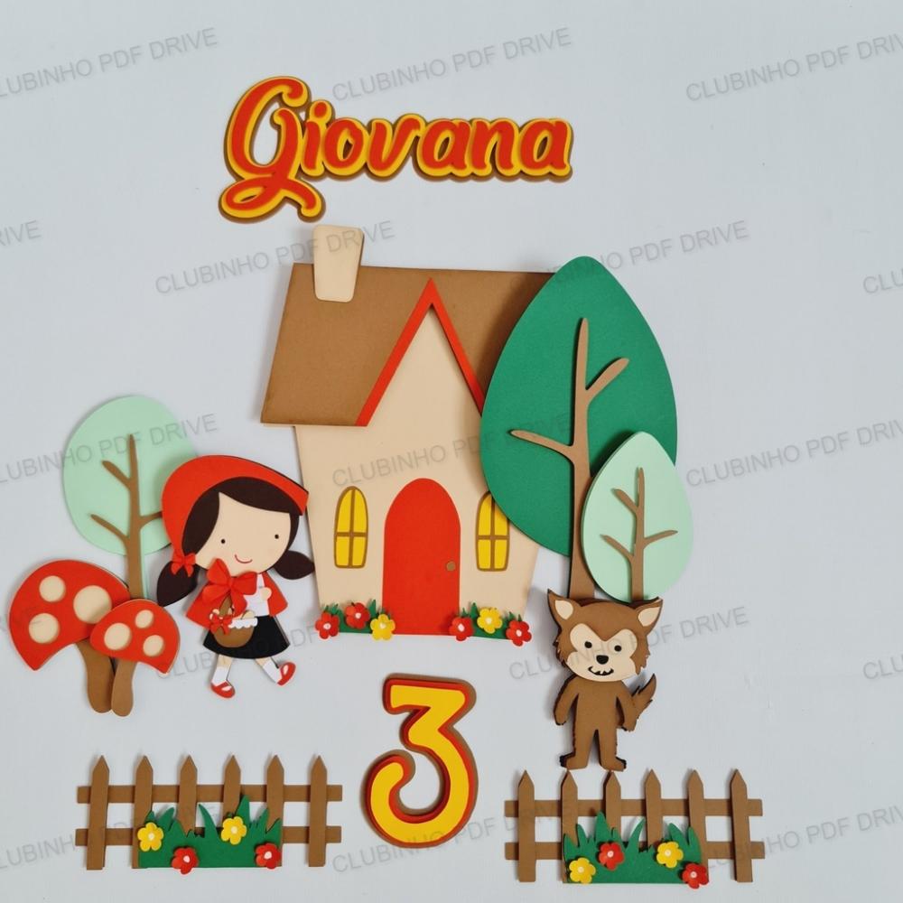 Arquivo de Corte Topo de Bolo - Chapeuzinho Vermelho